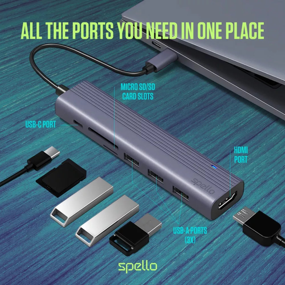 USB-C HUB 7in1 multiport adapter