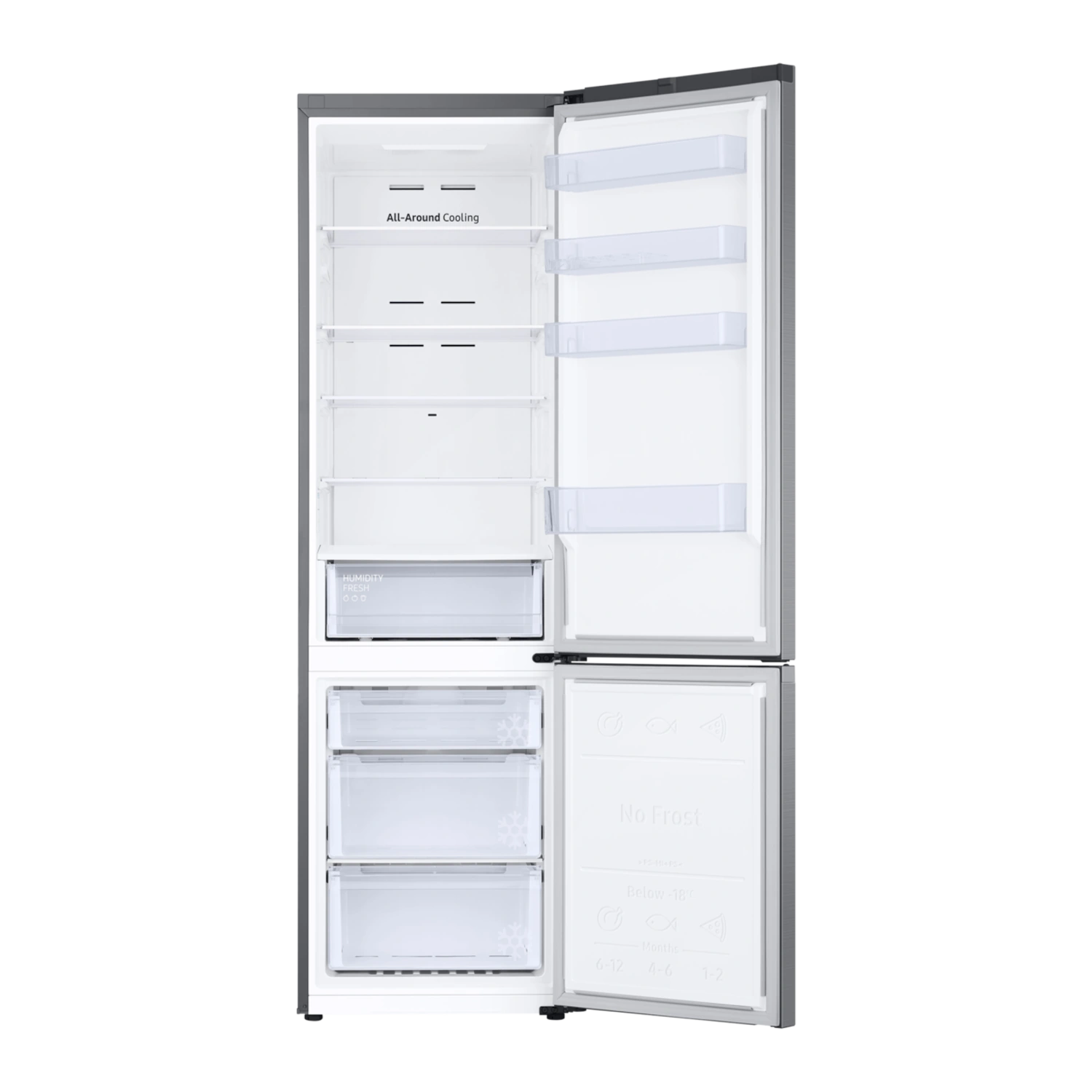 Alulfagyasztós hűtőszekrény SmartThings AI energia üzemmóddal 390 L - Inox