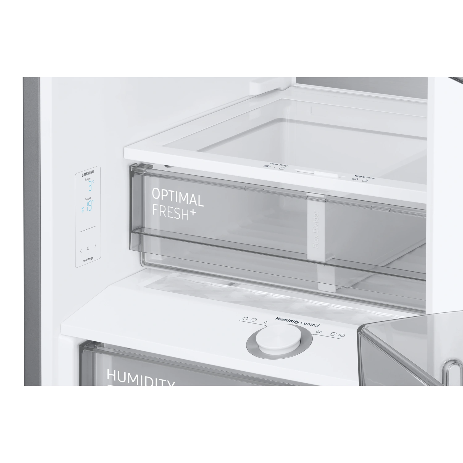 Bespoke AI alulfagyasztós hűtőszekrény SmartThings AI energia üzemmóddal 390 L - Tiszta fehér