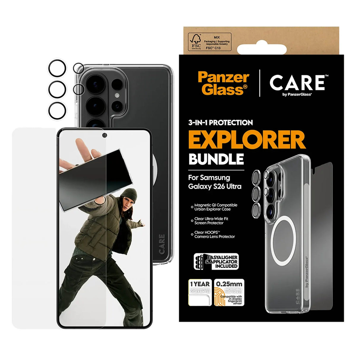 CARE by PanzerGlass® 3 in 1 Bundle Samsung Galaxy S26 Ultra