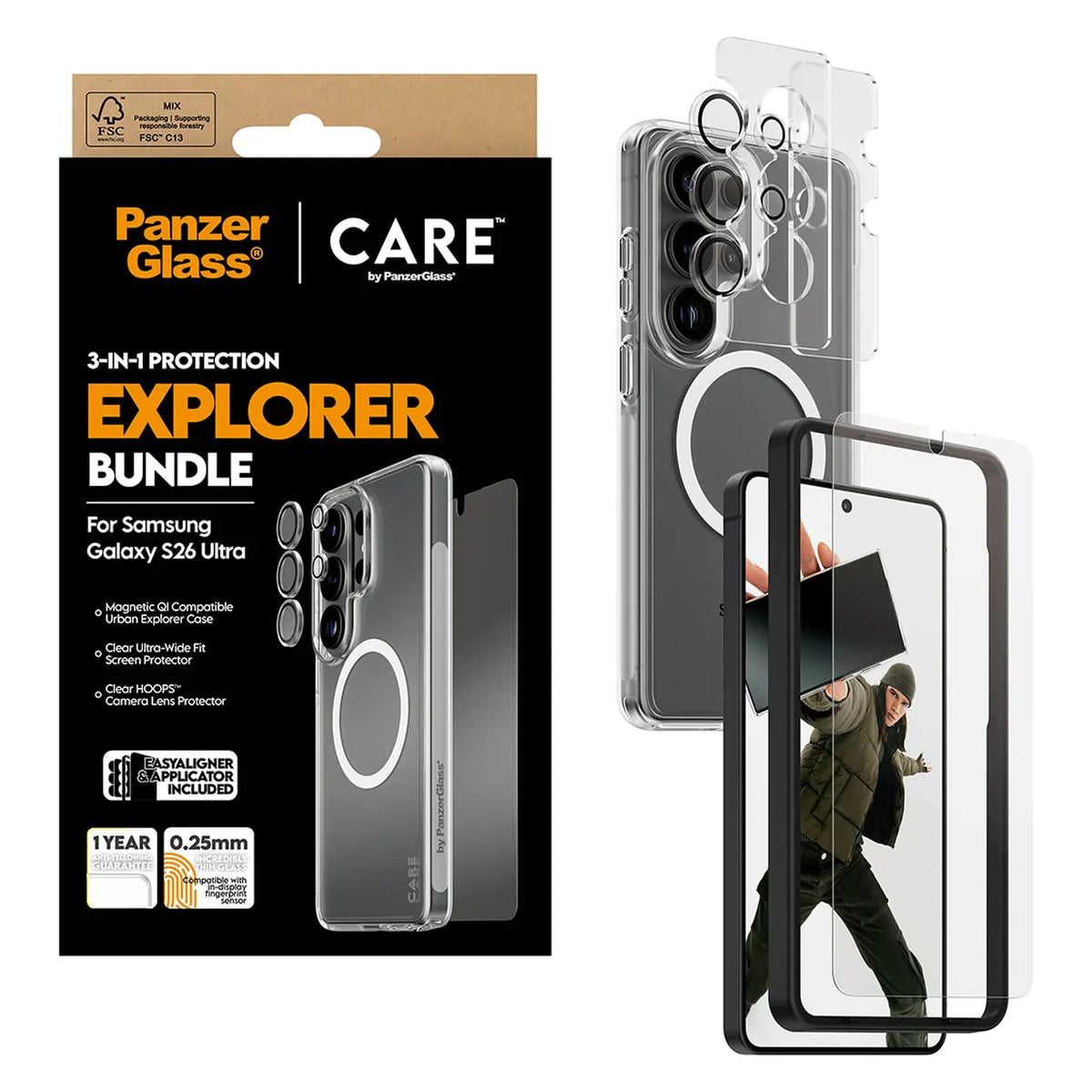 CARE by PanzerGlass® 3 in 1 Bundle Samsung Galaxy S26 Ultra