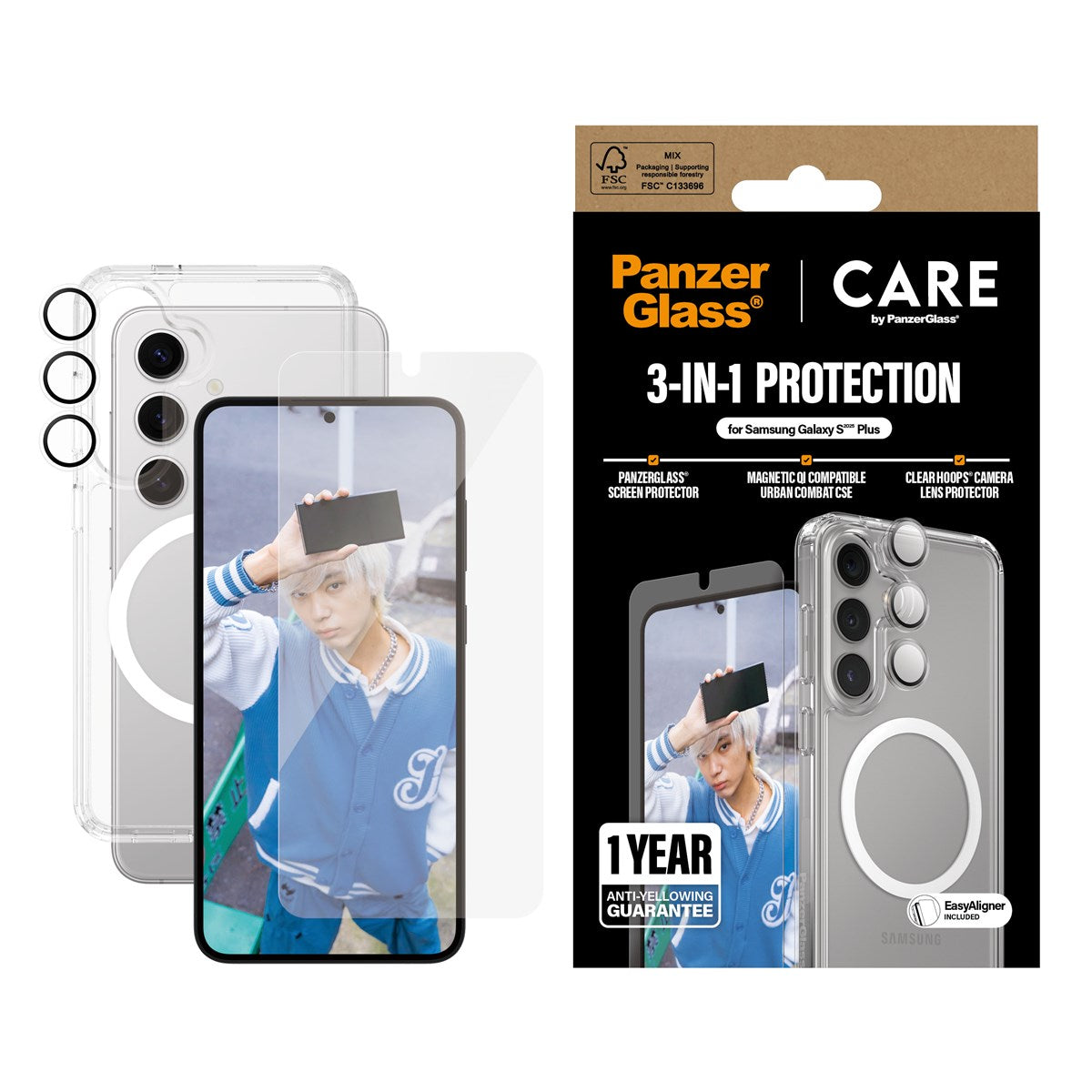 CARE by PanzerGlass® Flagship 3-in-1 Bundle Samsung Galaxy S25+