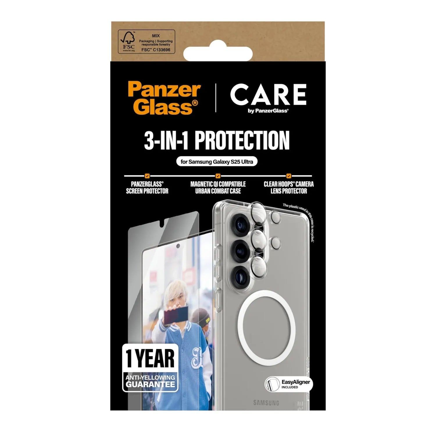 CARE by PanzerGlass® Flagship 3-in-1 Bundle Samsung Galaxy S25 Ultra
