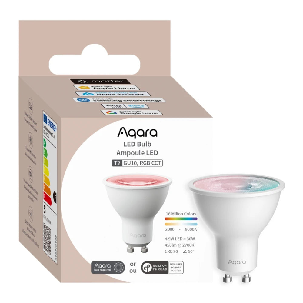 Aqara T2 GU10 RGB CCT LED izzó - színhőmérséklet- és fényerő-szabályozás