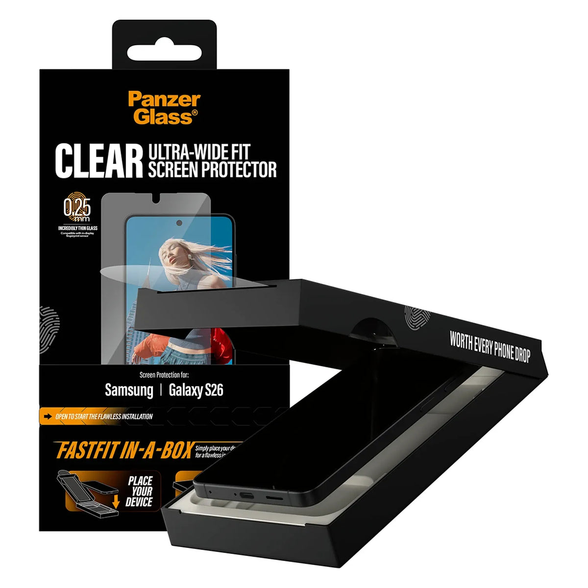 PanzerGlass® Kijelző Fólia Samsung Galaxy S26 | Ultra-Wide Fit w. FastFit in a box