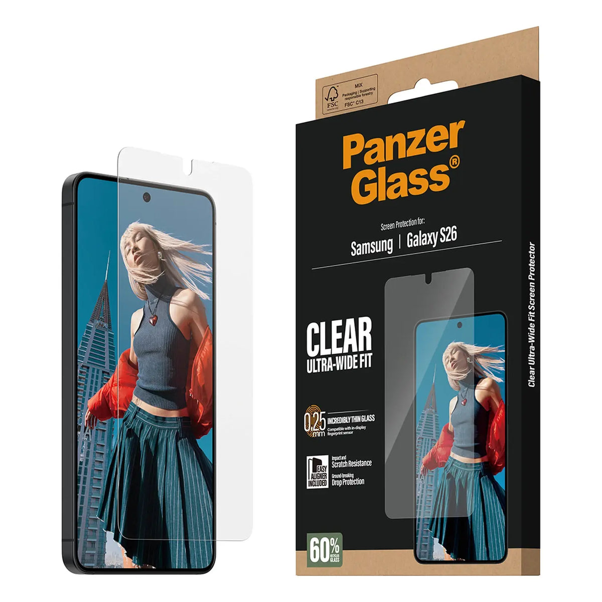 PanzerGlass® Kijelző Fólia Samsung Galaxy S26 | Ultra-Wide Fit w. EasyAligner