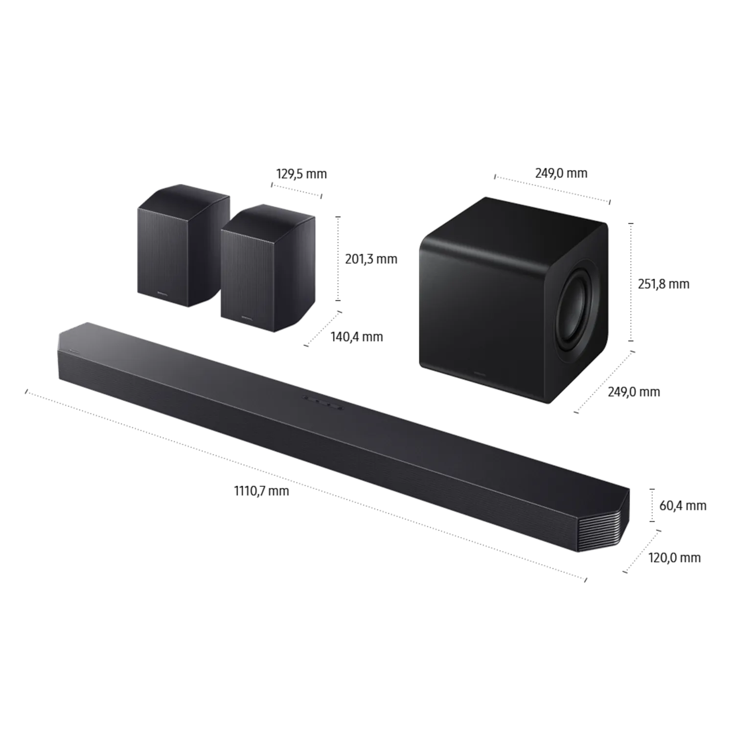 Samsung HW-Q930F/EN 9.1.4 csatornás Dolby Atmos hangprojektor mélynyomóval és hátsó hangszórókkal