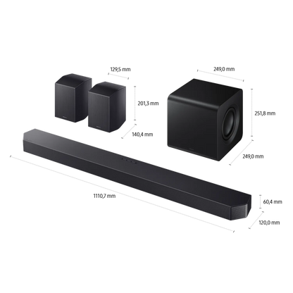 Samsung HW-Q930F/EN 9.1.4 csatornás Dolby Atmos hangprojektor mélynyomóval és hátsó hangszórókkal