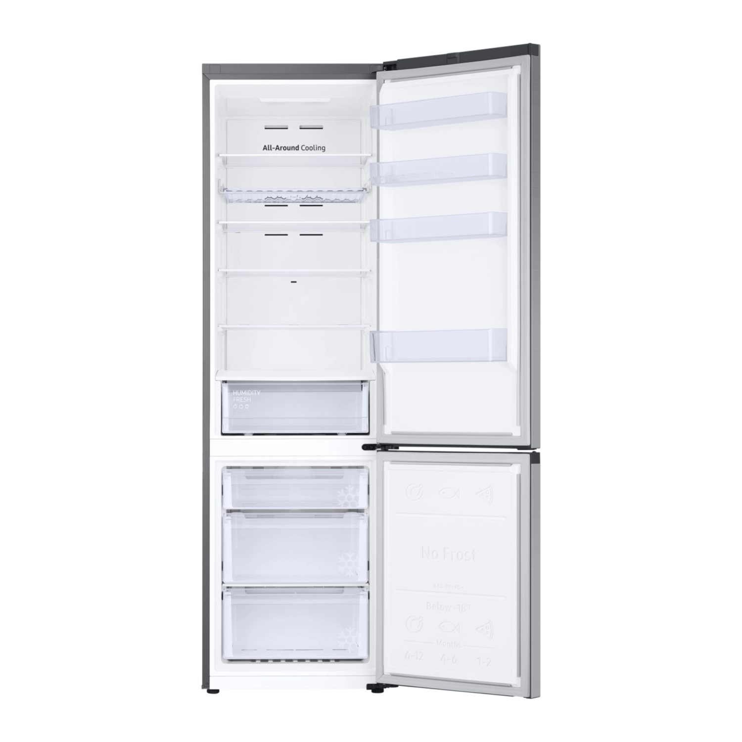 Alulfagyasztós hűtőszekrény beépített Wi-Fi-vel 390 L - Ezüst