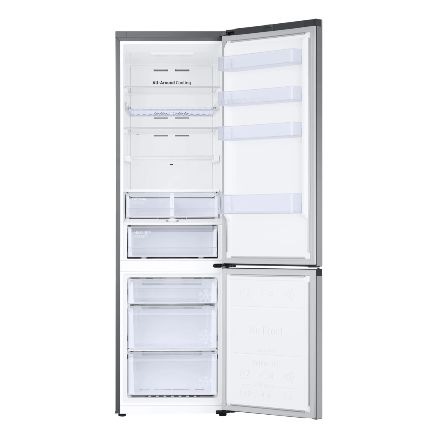 Alulfagyasztós hűtőszekrény beépített Wi-Fi-vel 390 L - Ezüst