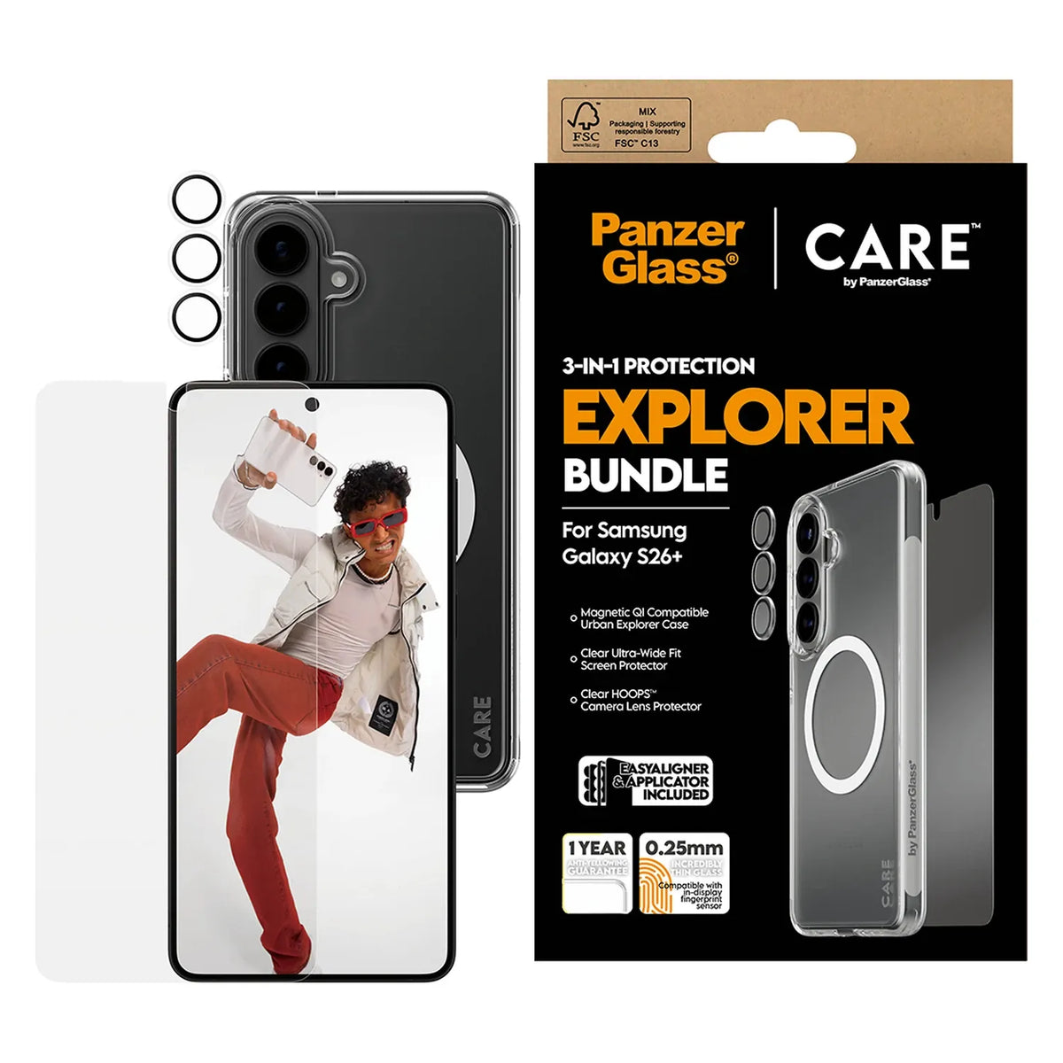 CARE by PanzerGlass® 3 in 1 Bundle Samsung Galaxy S26 Plus