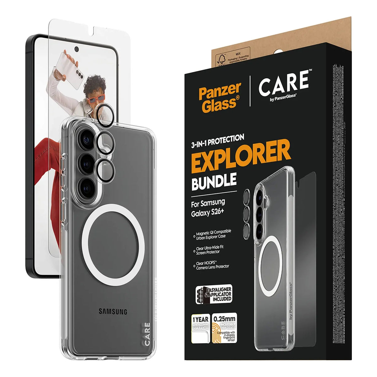 CARE by PanzerGlass® 3 in 1 Bundle Samsung Galaxy S26 Plus