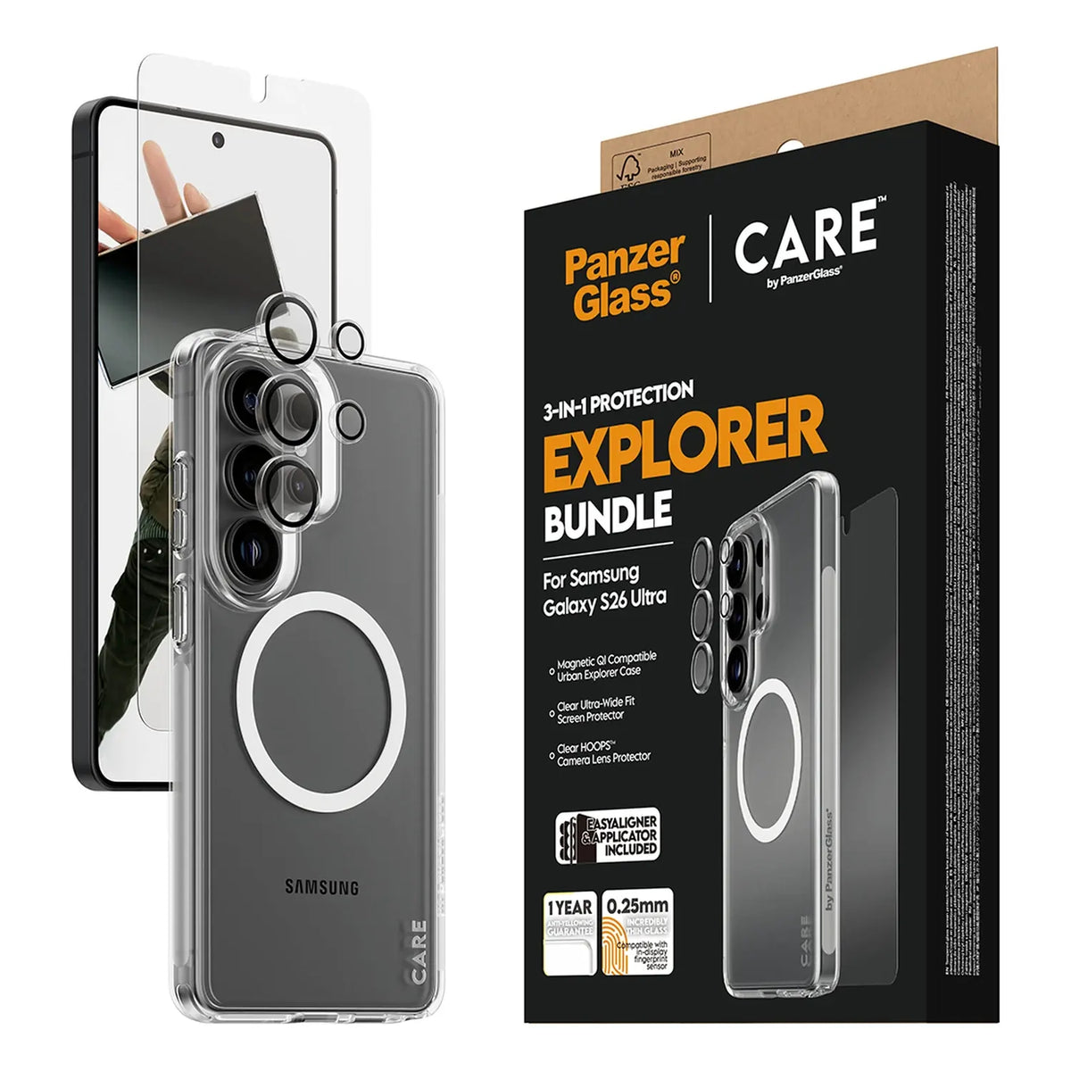 CARE by PanzerGlass® 3 in 1 Bundle Samsung Galaxy S26 Ultra