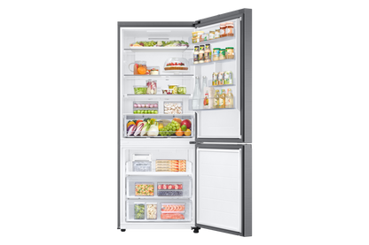 Széles alulfagyasztós hűtőszekrény RB50DG601ES9EO AI energia üzemmóddal 508 L, kifinomult inox