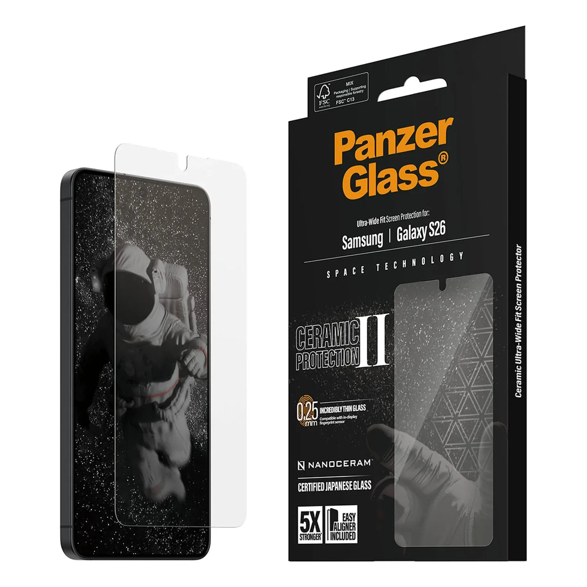 PanzerGlass® Ceramic Kijelző Fólia Samsung Galaxy S26 | Ultra-Wide Fit w. EasyAligner