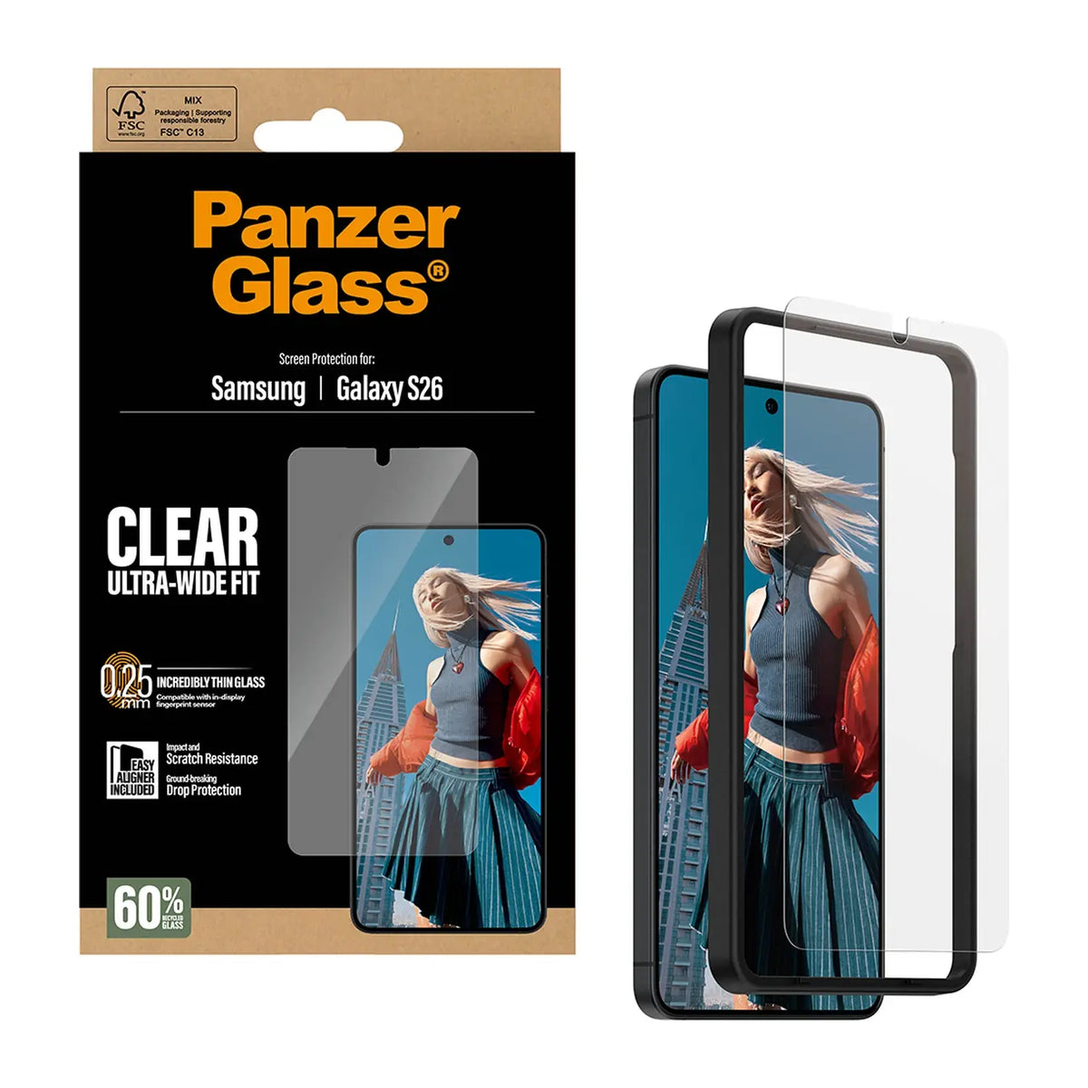 PanzerGlass® Kijelző Fólia Samsung Galaxy S26 | Ultra-Wide Fit w. EasyAligner