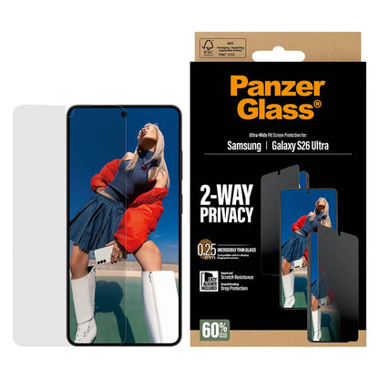 PanzerGlass® 2-Way Privacy Kijelző Fólia Samsung Galaxy S26 Ultra | Ultra-Wide Fit w. EasyAligner