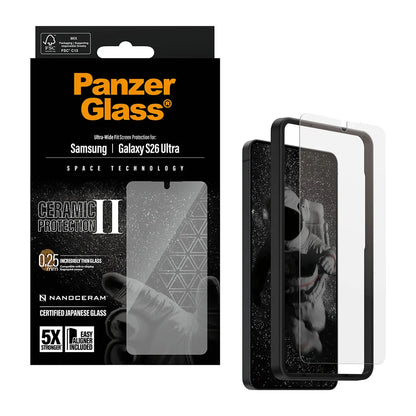 PanzerGlass® Ceramic Kijelző Fólia Samsung Galaxy S26 Ultra | Ultra-Wide Fit w. EasyAligner