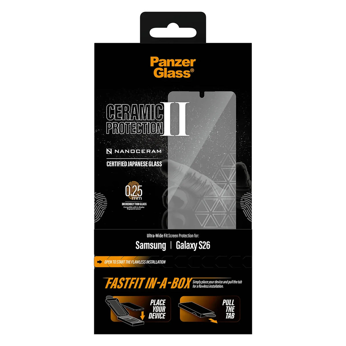 PanzerGlass® Ceramic Kijelző Fólia Samsung Galaxy S26 | Ultra-Wide Fit w. FastFit in a box